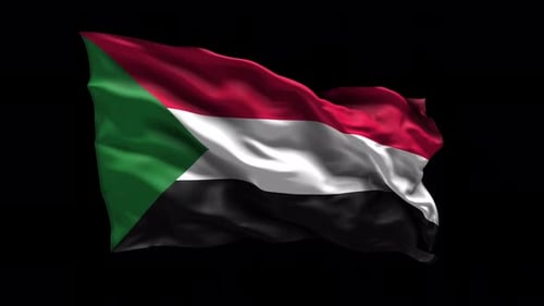 Realistic Waving Flag of Sudan Animation
