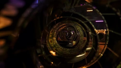 Mesmerizing Light and Shadow in Circular Tunnel Exploration