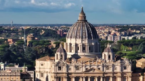 Aerial View of St Peter's Cathedral Rome Italy