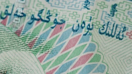 Detailed Close Up of 50 Yuan the Chinese Currency CNY Footage of Chinese Banknotes Counting Money