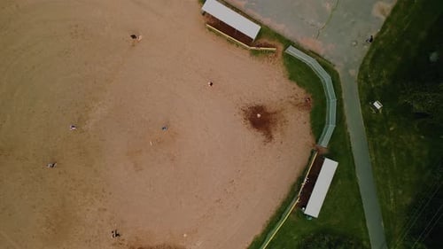 Baseball Field with Players in Uniform Playing the Game of Baseball