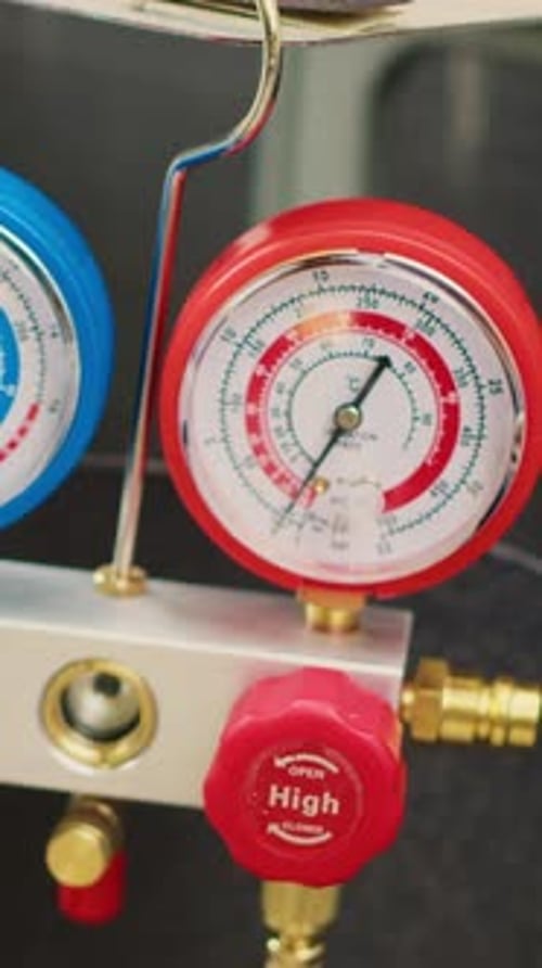 Pressure Gauges and Control Valves in Studio Shot