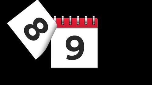 Modern Animated Calendar Date Page Turn Icon