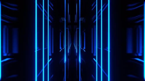 Blue Dark Aesthetic Neon Laser Corridor Background Vj Loop In 4K