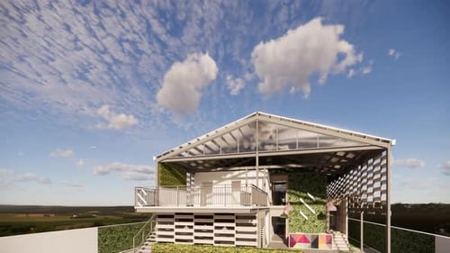 Modern Architectural House 3D Visualization Fly-Around Animation