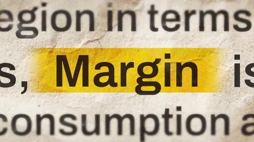 Yellow Highlighter Marks Margin Word on Textured Aged Paper