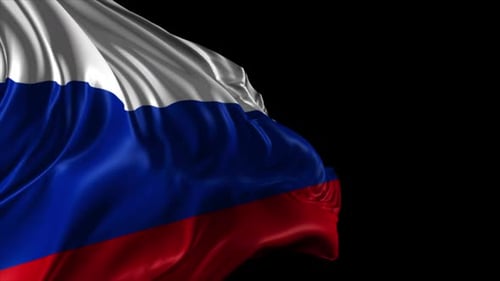 Waving Russian Flag Alpha Channel Animated Background