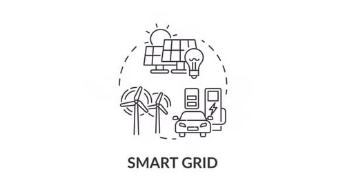 Smart Grid Concept Animated Line Icons