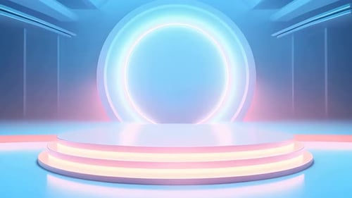 Futuristic Neon Stage Product Display Reveal Background