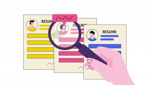 Human Resources Resume Review Flat Design Animation