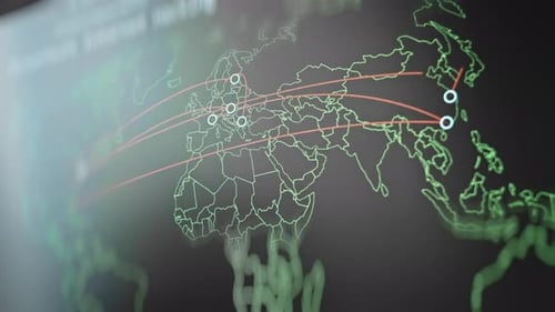 Weltkarte von Cyberangriffen in Echtzeit
