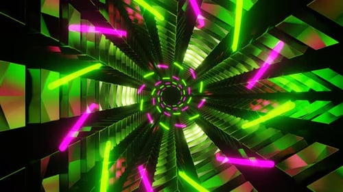 Lime And Pink Bright Triangular With Spiral Background Vj Loop In 4K