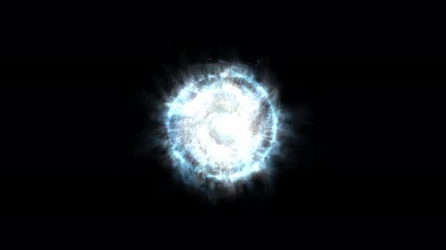 Blaue Energie-Shockwelle auf schwarzem Hintergrund