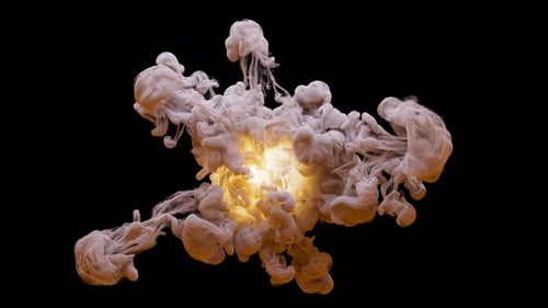 3D animation of a fantastic multicolored explosion. Alpha Channel.