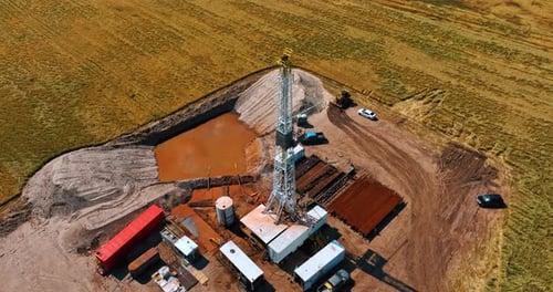 Site for oil production in the desert field