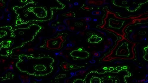 Abstract Neon Glowing Lines Flowing Loop Background