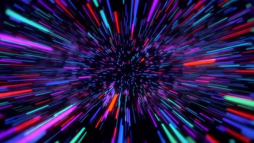 Une lumière au néon abstraite diffuse un fond de mouvement hyperspatial
