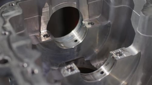 Close Up of Shiny Metal Engine Component