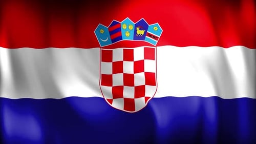 Fluid Waving Croatia Flag Animation Loop