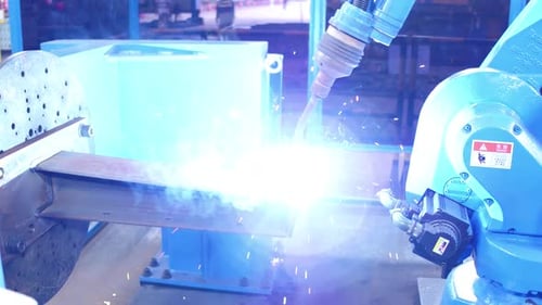 Automated Arc Welding With A Robotic Welding Metal Fabrication. zoom-in
