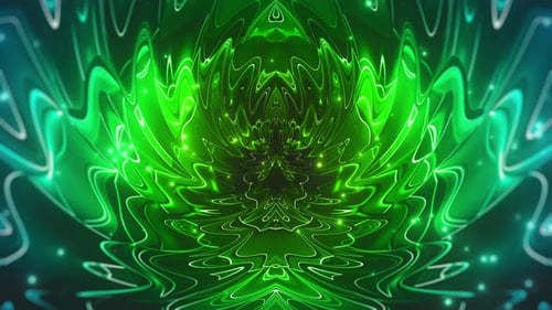 Colorful Green Fairytale Wavy Pattern