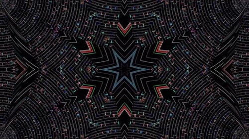 Abstract background moving stripes and flashing with shining light dots. Animation with circles