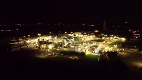 A Comprehensive Perspective of the Gas Flaring Facility - Aerial Drone Shot