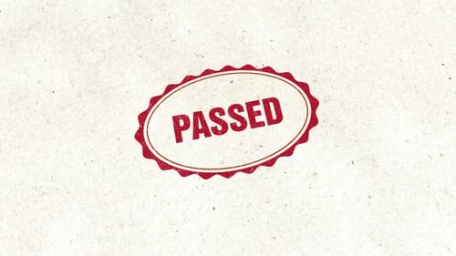 Retro Passed Rubber Stamp Animation on Textured Paper