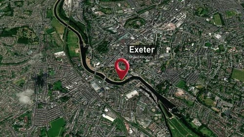 Exeter City Zoom (UK) from Space to Earth