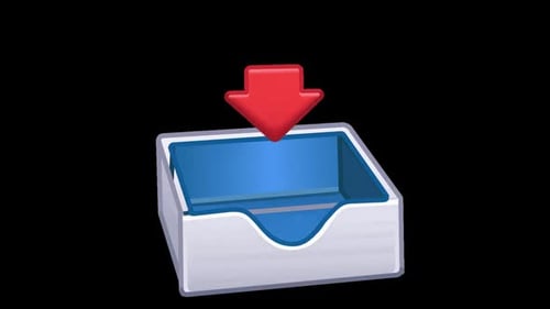 Email Icon Downloading into Inbox Animation