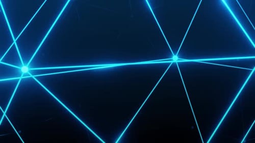 Contexte technologique abstrait à partir de lignes et de points animés. Dos géométrique spatial sans soudure en boucle