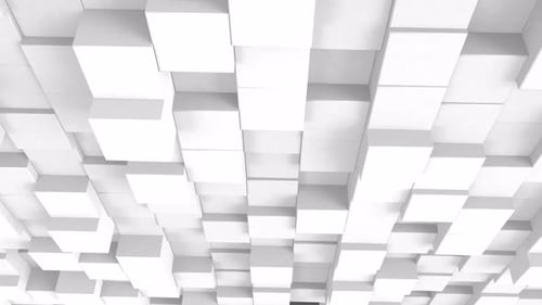 Abstract White Geometric Cubes 3D Motion Background Loop