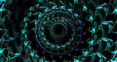 3D VJ Abstract Rotating Tunnel Background 4K 002