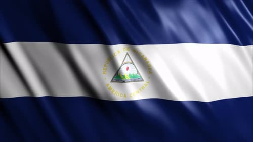 Realistic Waving Flag of Nicaragua Animation