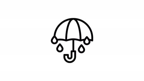 umbrella line icon animation