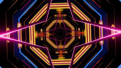 Padrões infinitos de caleidoscópio para apresentações imersivas de VJ e sets de DJ