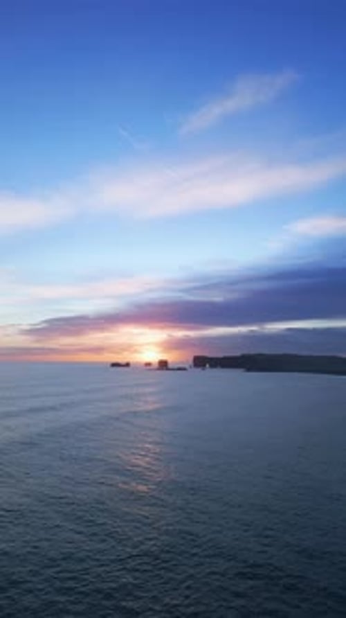 Vertical Video Arctic Reynisfjara Black Sand Beach