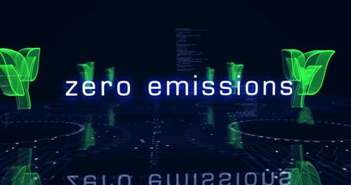 Ecology and eco friendly technology symbols loop cyber concept