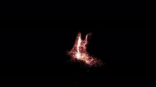 Fiery Red Particle Burst Reveal Animation