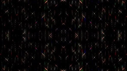 3D shining bright dots set colorful line wave motion, on black background