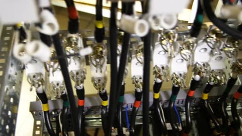 Close Up View Electrical Wiring Panel