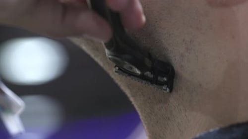 Detailed Shot of a Daily Male Routine Hygienic Procedure