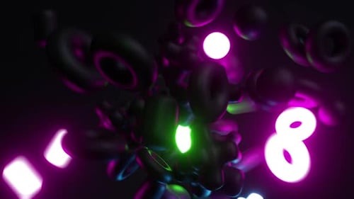 Dynamic Abstract Neon Geometric Shapes Background