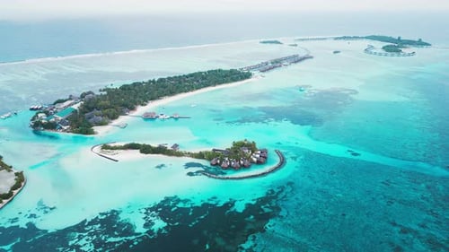 Aerial View of the Tropical Island in the Maldives