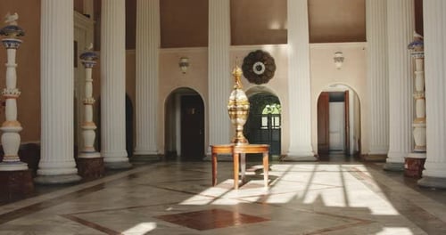 Luxurious, neoclassical interior design from the Soviet times in Georgia.