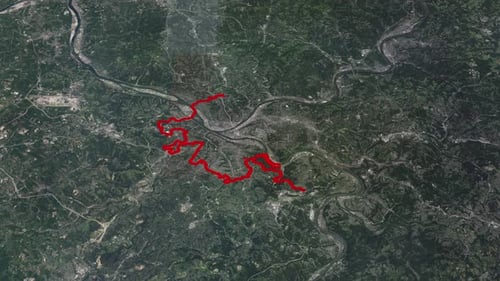Fronteiras da cidade de Pittsburgh no mapa da América 4K