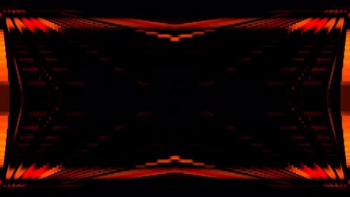 Rot-orangefarbener kaleidoskopischer 3D-Würfelmuster-Hintergrund, VJ Loop In, 4 K