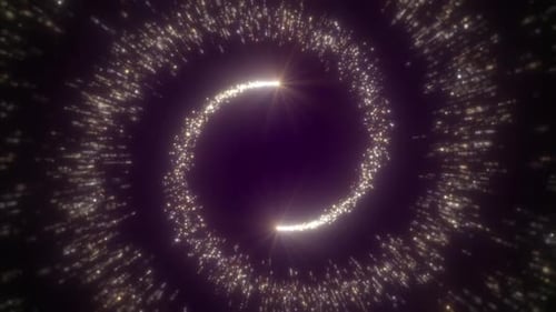 Golden Sparkling Particle Ring Celebration Animation