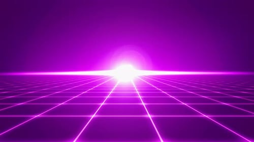 3d Background in Cyberspace The Concept of Retrowave Nostalgia Pink Background and Cellular Floor