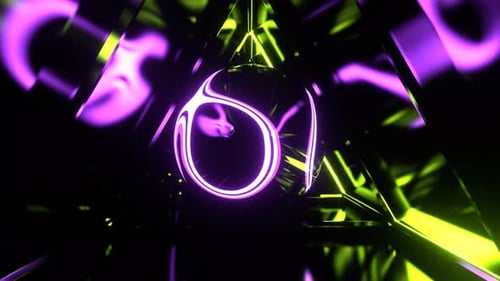Light Green And Purple Psychedelic Neon Core In The Infinite Tunnel Background Vj Loop In 4K